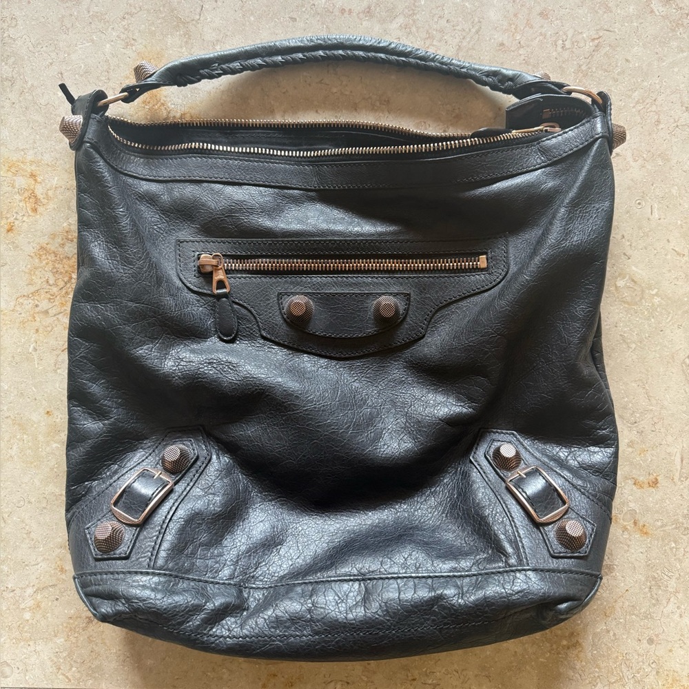 Balenciaga Black Day Bag with Rose Gold GHW